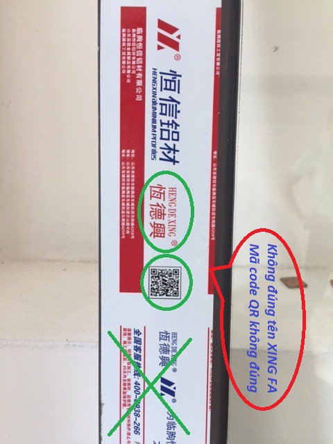 Tem Nhôm Xingfa và Mã Code QR Giả